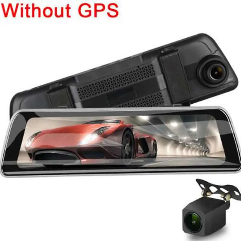 Without GPS 9,3" автомобильное зеркало заднего вида DVR FHD 1080 P тире камера, gps-трекер WDR с функцией ночного видения Автомобильный видеорегистратор с 720 P тыловой камерой - Название цвета: Without GPS
