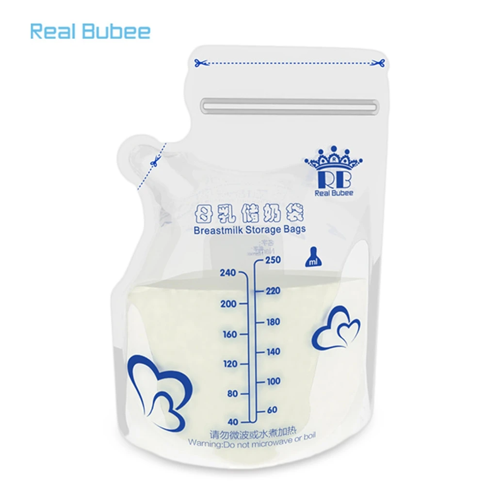 Пакеты для хранения еды Real Bubee 30 шт. 250 мл пакеты грудного молока PBA free Safe De Leite Almacenaje