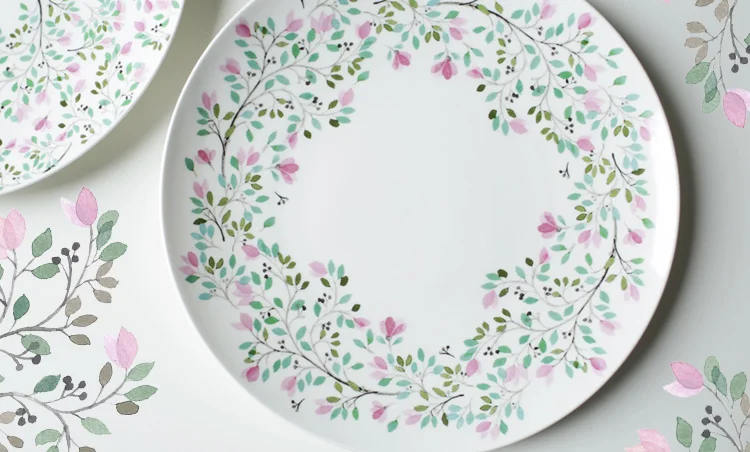 Круглые керамические тарелки 10 дюймов высококачественные из костяного фарфора с