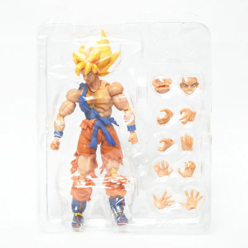 Huong Аниме Фигурка 17 см Dragon Ball Z SHFiguarts Son Gokou Super Warrior Awakening Ver. ПВХ фигурка