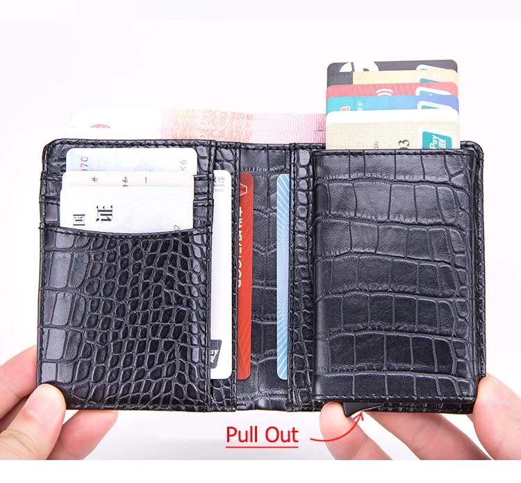 BISI GORO RFID кошелек черный держатель для кредитных карт одна коробка роскошный, с отделением для визитки Hoder для мужчин и женщин дропшиппинг