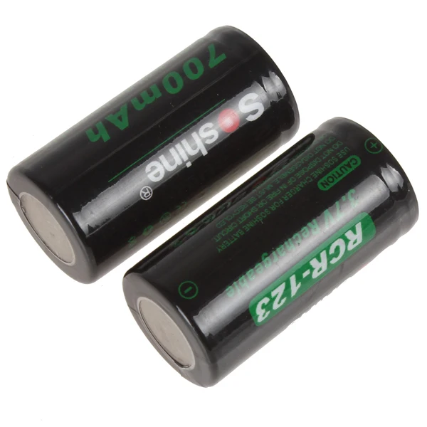 2 шт./лот Soshine RCR123 16340 батарея 700mAh 3 7 V литий-ионная аккумуляторная + ящик для