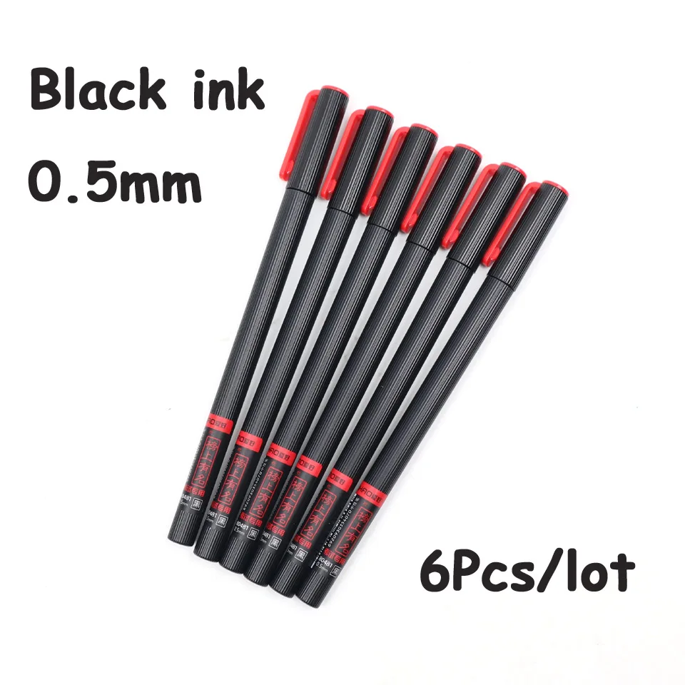 6pcs Black ink AIHAO гелевые черные чернила для ручки 0,5 мм превосходное качество очень хорошие гелевые чернила для письма офисные и школьные нейтральные ручки 6 шт./лот - Цвет: 6pcs Black ink