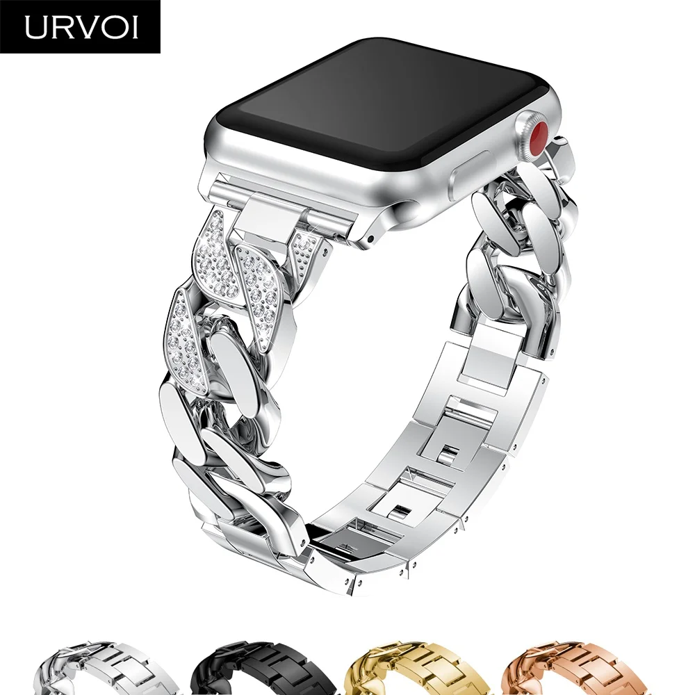 Ремешок URVOI для Apple Watch Женский ковбойский браслет цепочка из нержавеющей стали