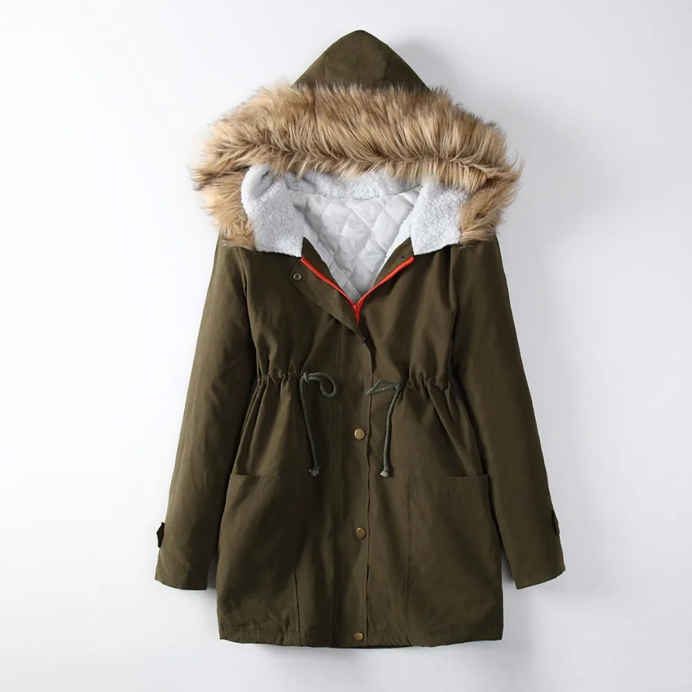 Женское меховое пальто Anorak Базовая куртка из хлопка на осень и зиму|overcoat