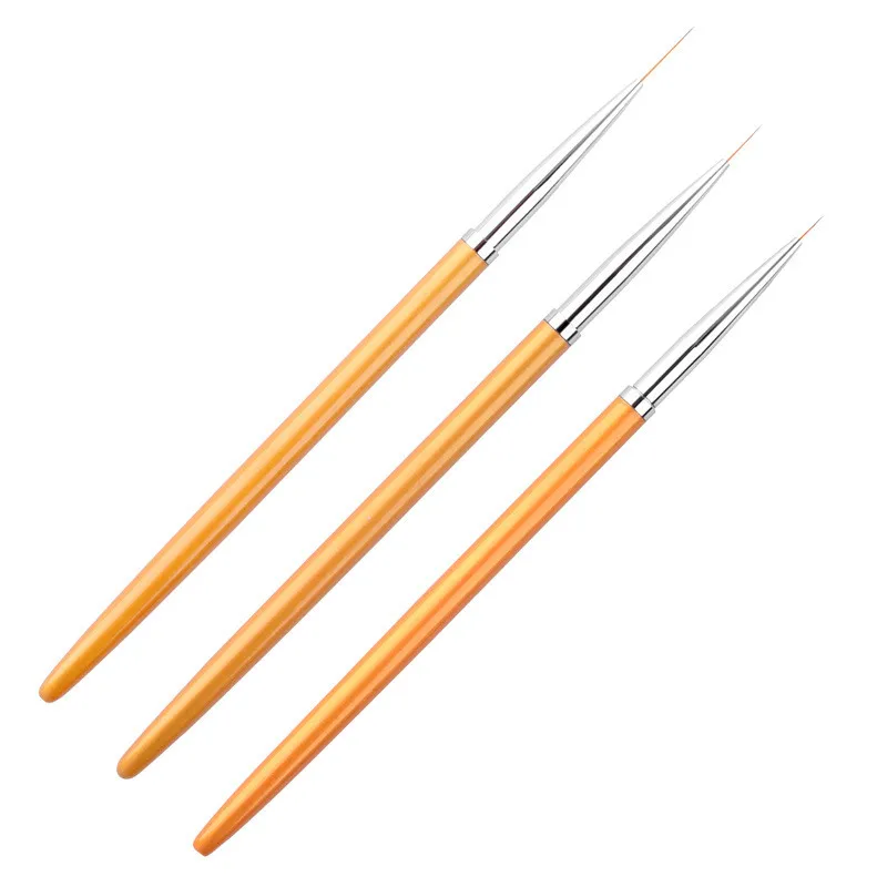 Набор кистей для рисования с металлическим лайнером 3 шт. набор нанесения гель