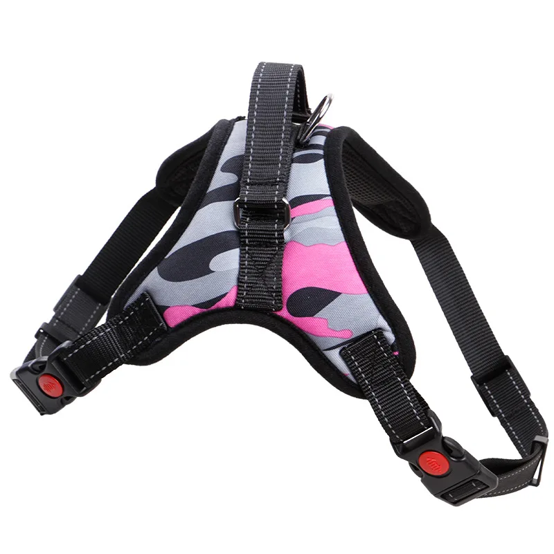 Pink Camo Высокое качество взрывозащищенный нагрудный ремень телескопические ремни вентиляционный ошейник Тяговый канат для домашних животных для средних и больших собак - Цвет: Pink Camo