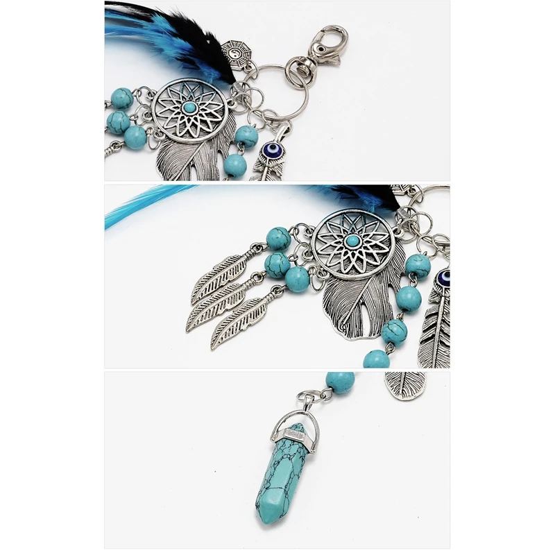 Dream Catcher Keyring Bag Charm Fashion Boho Jewelry Feather Keychain | Украшения и аксессуары