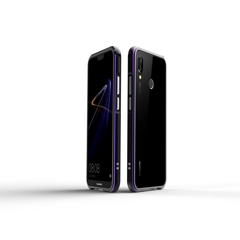 Роскошный противоударный чехол бампер для Huawei Nova 3e алюминиевая металлическая