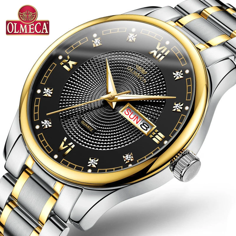 

OLMECA Top Brand Watch Relogio Masculino Sport Style Quartz Stainless Steel Clock Men's Watches Luxury Waterproof Fashion Watch