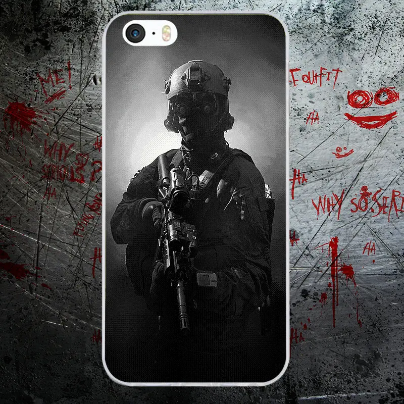 Picture 5 Coque Обложка мягкая TPU силиконовые чехлы для iPhone X 8 7 6 S 6 плюс 5 5S SE 5C 4S 4 случаях оболочки армии я солдат Стиль - Цвет: Picture 5