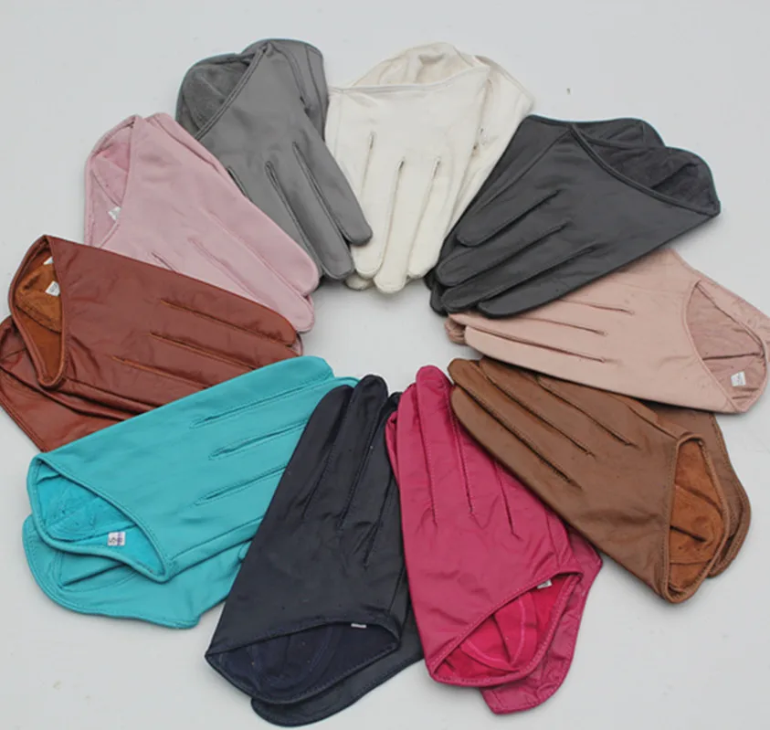 Женские из натуральной кожи перчатки моды мини женская натуральная кожа 10 осенью