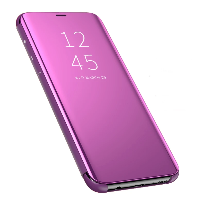 Фиолетовый Для samsung Galaxy Note 9 чехол для samsung Note 8 5 S8 S9 плюс S7 S6 край J4 J6 J8 A5 A6 A8 плюс A9 звезда зеркальный флип-чехол s - Цвет: Фиолетовый