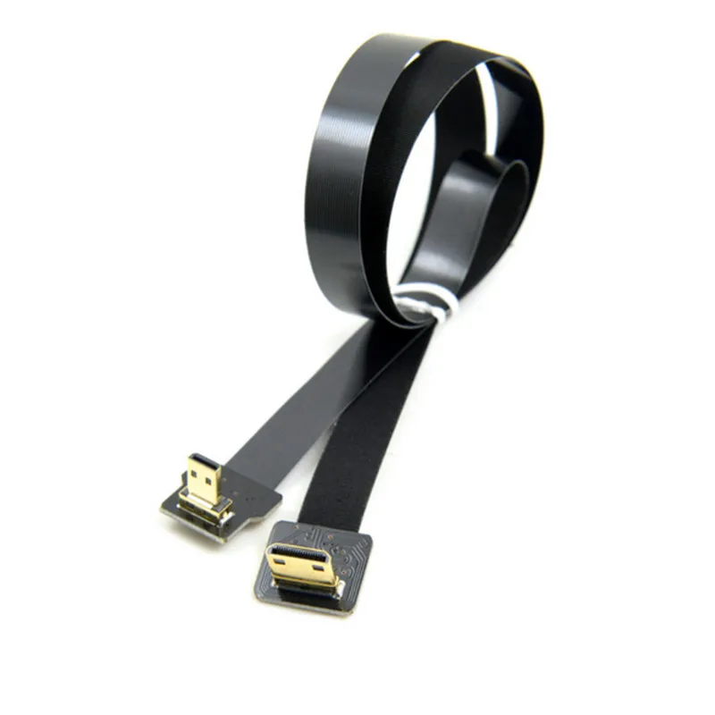Плоский кабель 90 градусов вниз под углом FPV Micro HDMI совместимый штекер к Mini FPC для