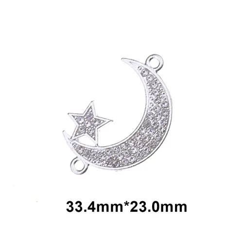 Silver 5 Pieces 5 шт., религиозный Аллах, амулеты, золото/серебро, ислам, полумесяц, мусульманский Бог, соединитель, аксессуары для Ид аль-Фитр, молитва, изготовление ювелирных изделий - Цвет: Silver 5 Pieces