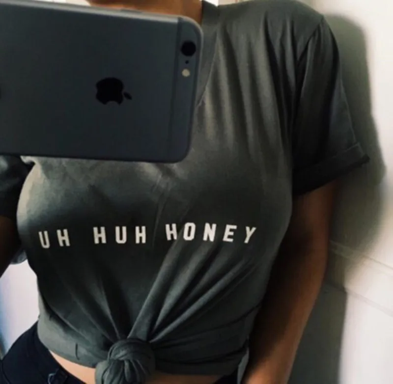 Uh H honey с буквенным принтом Harajuku Свободные женские хлопковые летние футболки