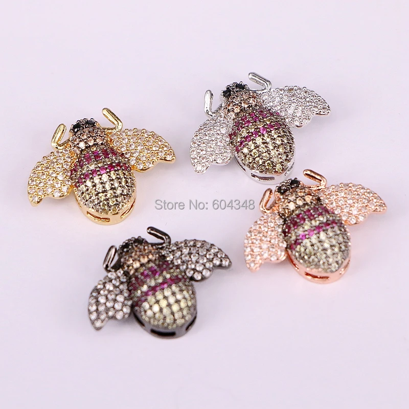 5 шт. ZYZ182-0312 Micro Pave CZ браслет Femme слайдер цепи Шарм насекомых разъем Браслеты Для женщин ювелирные изделия