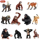 Oenux оригинальные дикие животные шимпанзе орангутанг Горилла обезьяна фигурки животных миниатюрные Фигурки игрушек для детей подарок