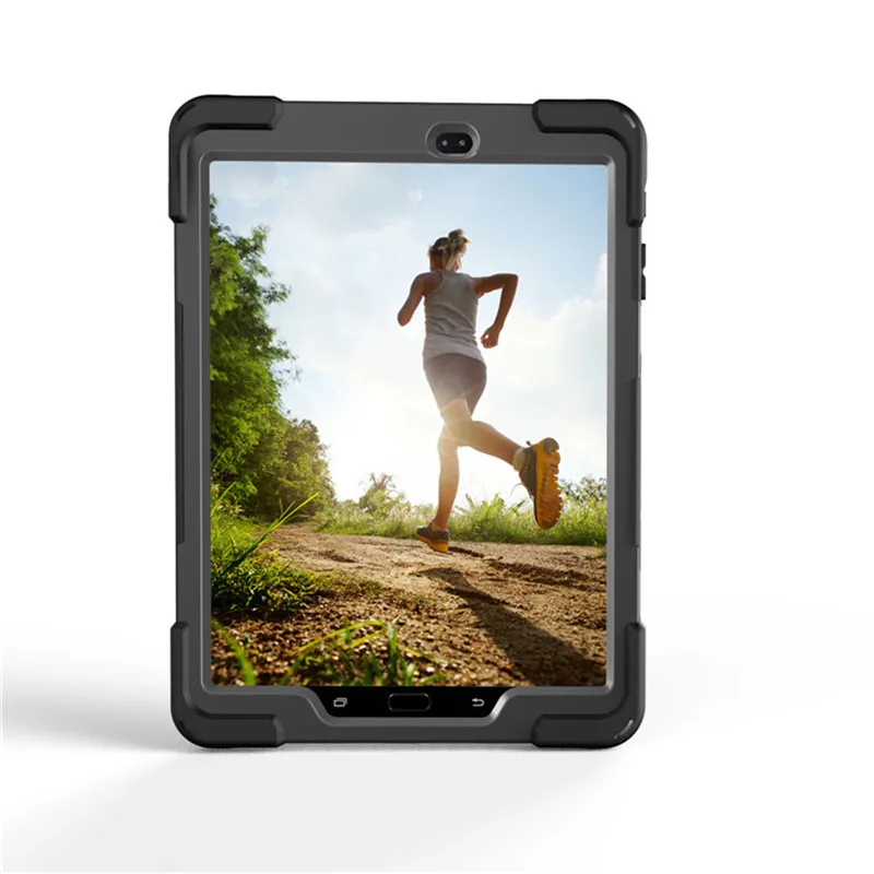 360 Вращающийся чехол для Samsung Galaxy Tab S3 T820 T825 funda детский безопасный силиконовый Жесткий чехол для планшета 9,7 SM-T820 SM-T825 ремешок для рук