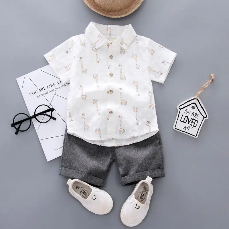 Одежда для маленьких мальчиков летняя одежда младенцев рубашка малышей комплект