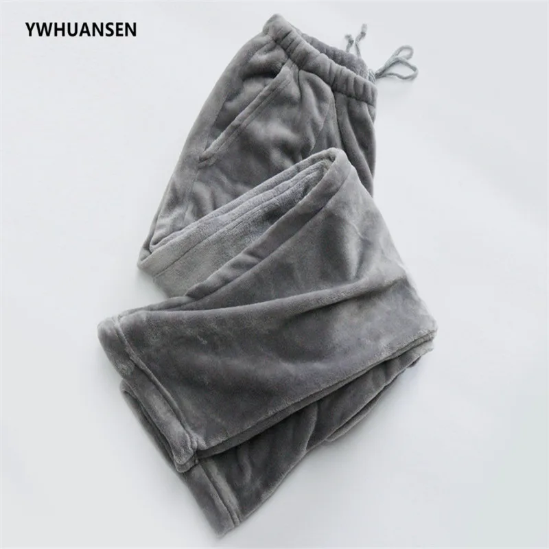 YWHUANSEN фланелевые зимние теплые женские пижамы брюки пижамные мягкие свободные