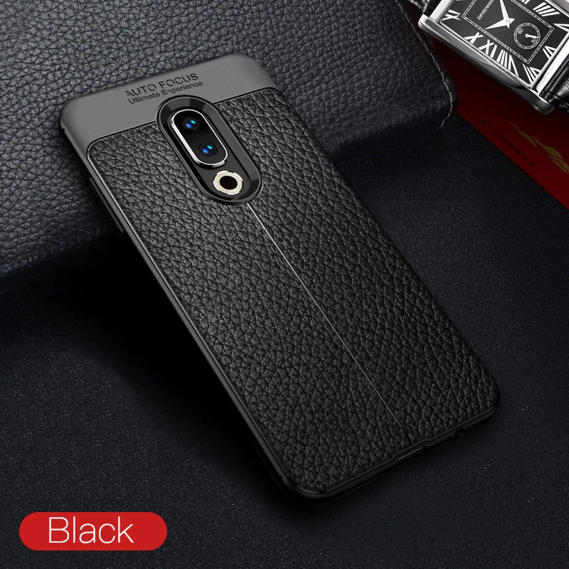 Black Для Meizu 16 16th чехол мягкий силиконовый защитный чехол для Meizu 15 15 lite противоударный ТПУ кожаный чехол s - Цвет: Black