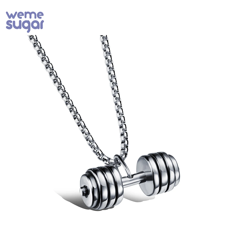 WeMe модные ювелирные изделия подвеска в виде гантели для фитнеса ожерелья из