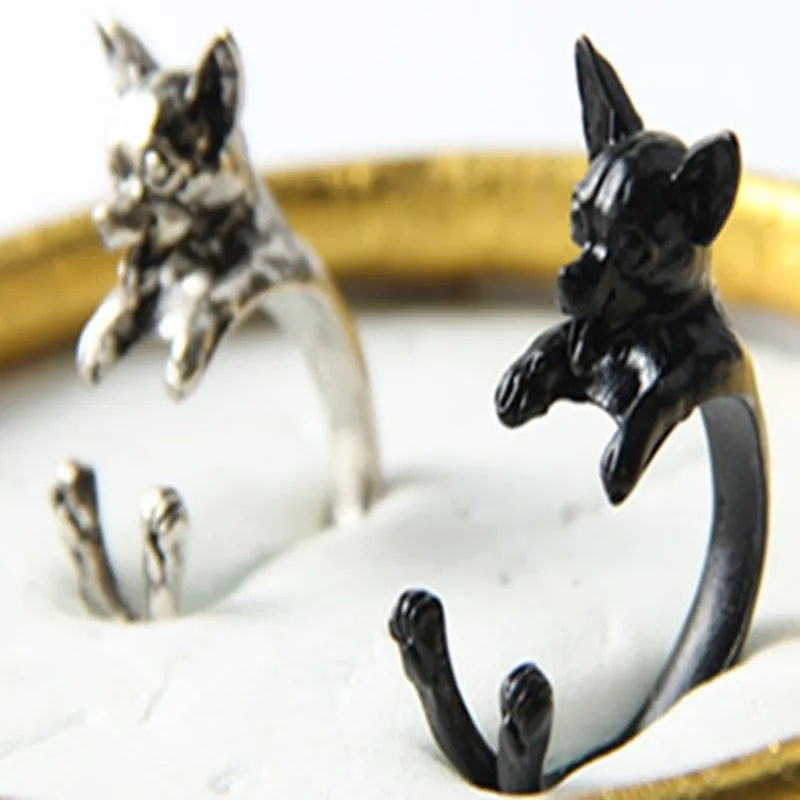 Прямая поставка очаровательное кольцо в стиле ретро с собакой чихуахуа