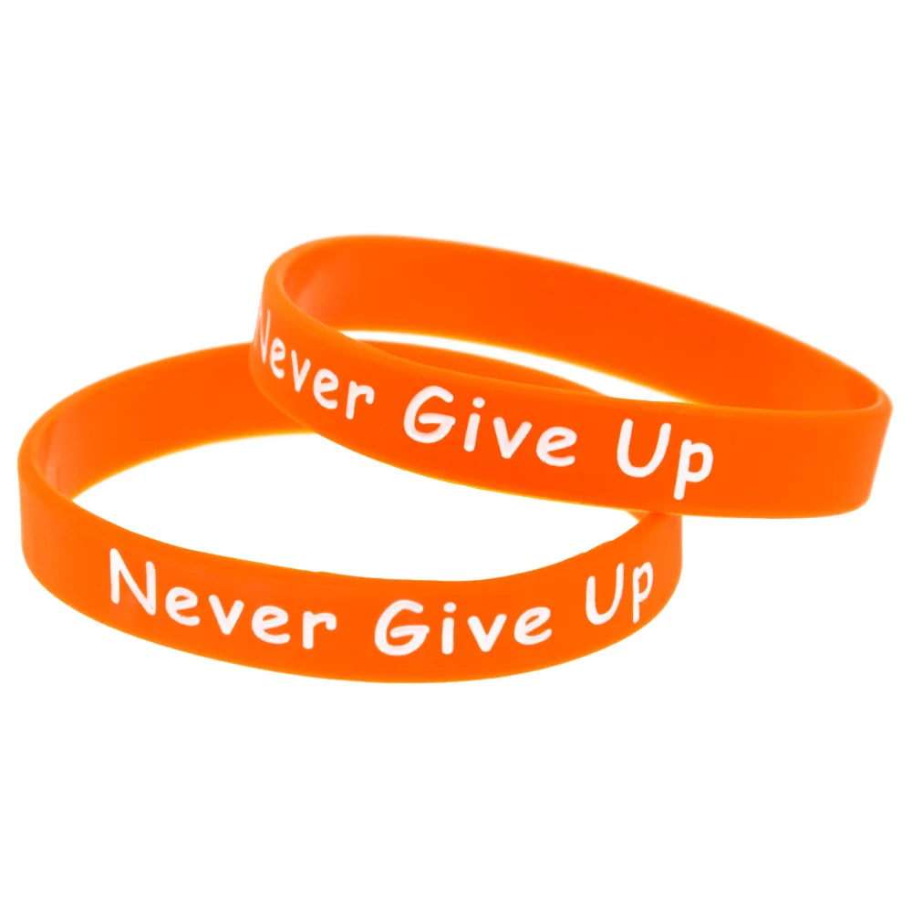 1 шт. силиконовый браслет с мотивирующей надписью MS Fighter Never Give Up