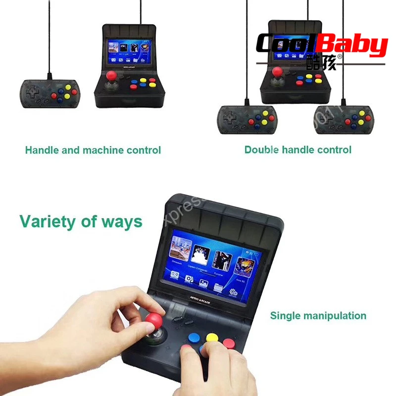 Портативная ретро мини портативная игровая консоль Coolbaby 4 3 дюйма 64 бит 3000 игр