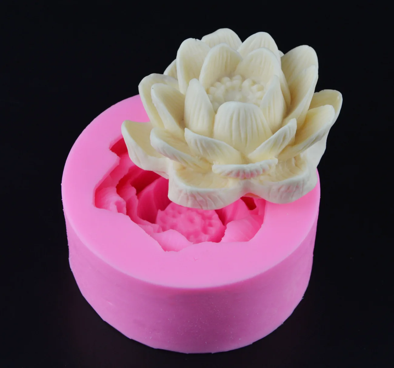 Цветок лотоса 3D Свеча фотоформа для торта форма вырезания соли E926|silicone fondant|molde