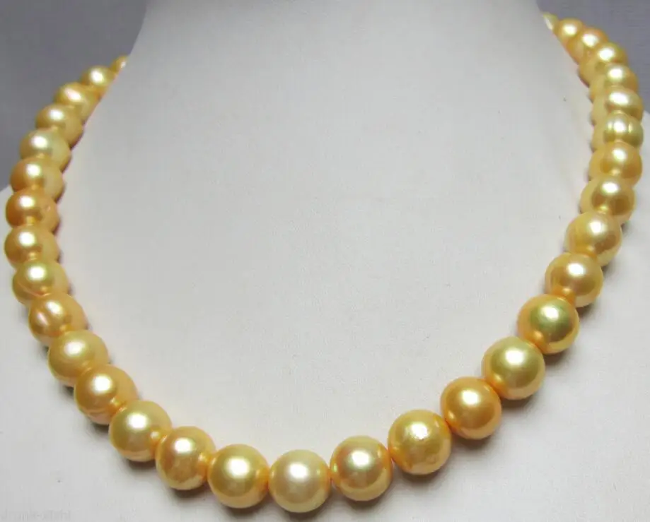 huge RARE 11-12mm southsea Golden pearl necklace 17INCH ^^^@^Noble style Natural Fine jewe FREE SHIPPING | Украшения и аксессуары