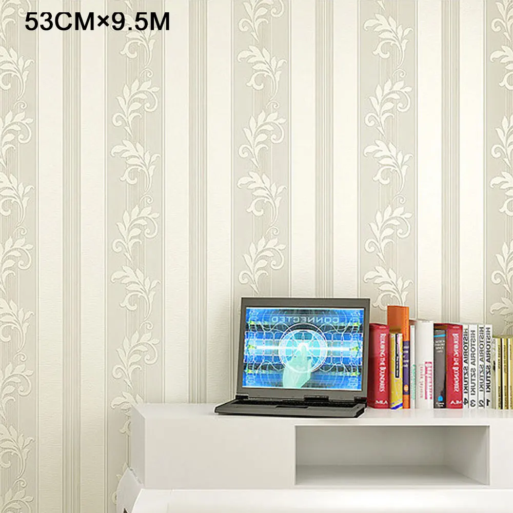 Европейский Дамаск спальня гостиная 3D тиснением ТВ нетканые обои новые|Наклейки на стену| |