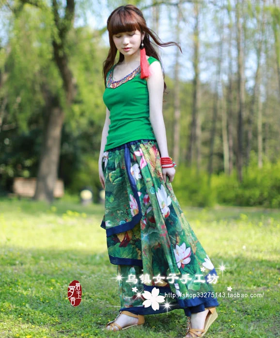 Этнический Лотос хлопчатобумажная льняная ткань diy войлочная для кутюр домашний