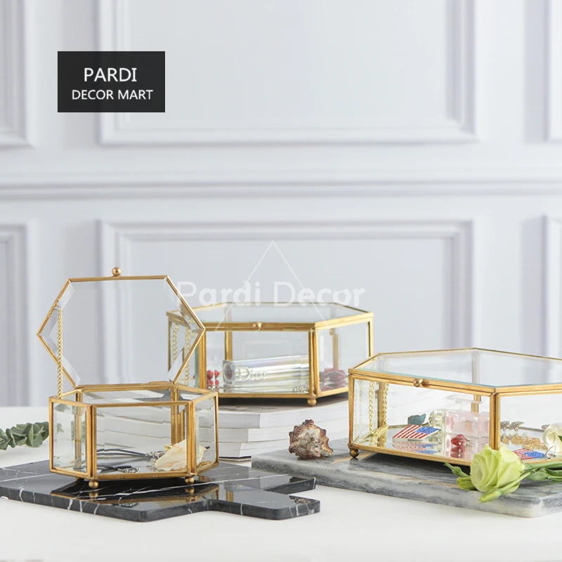 Коробка для хранения косметики стеклянная шкатулка ювелирных изделий Цветочная