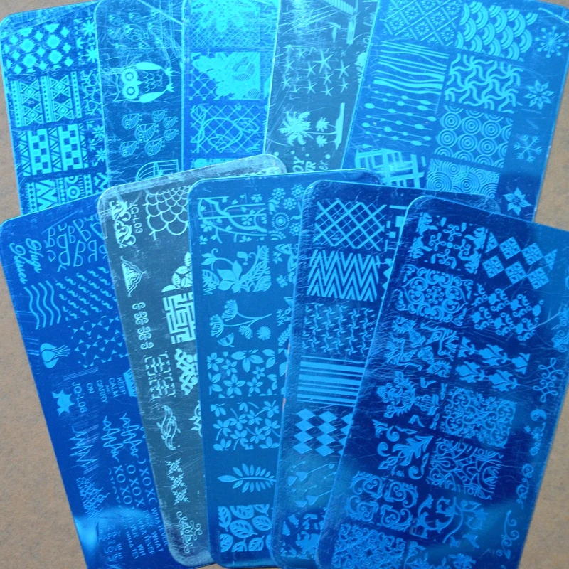 

10PCS Rectangle Nail Stamping Plate Nail Art Stamping Image Plate DIY Stamp Template Nail Stencil Tool Kits