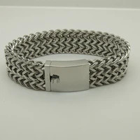 1 8cm wide woven chain 316l stainless steel chain bracelet men jewelry bracelet 1pc