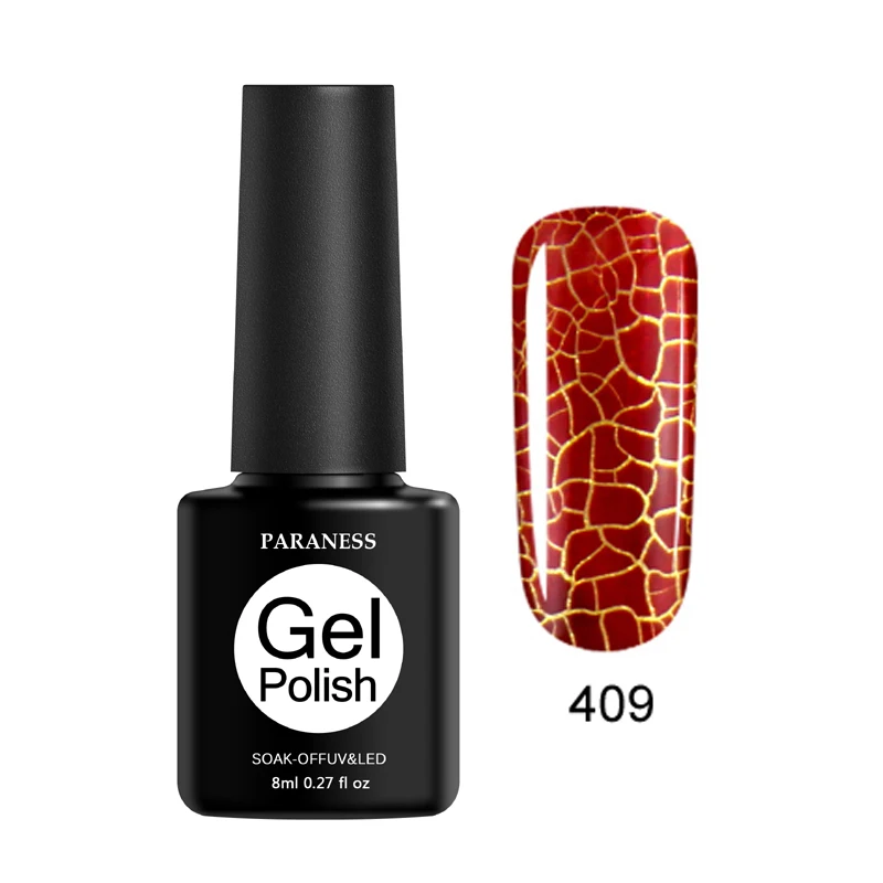 Paraness Fashion Lucky Soak Off 3D Гель-лак для дизайна ногтей ноготь с эффектом трещин лак Crackle UV Гель-лак 8 мл 12 цветов нужна Светодиодная лампа для ногтей - Цвет: 409