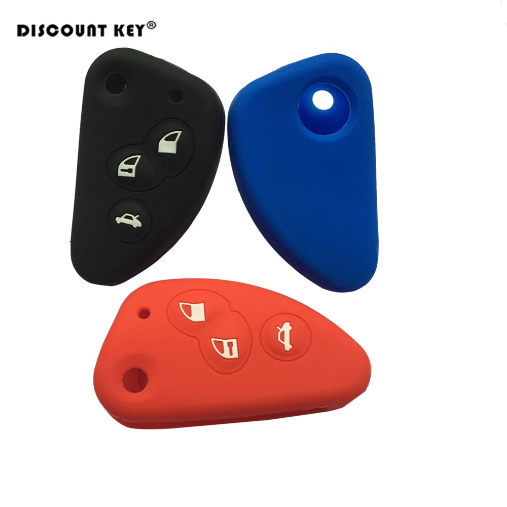 Силиконовая Резина автомобиль ключ чехол для Alfa Romeo 147 166 156 JTD TS GT 3 кнопки