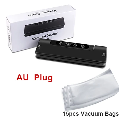 Vacuum AU Автоматический вакуумный упаковщик для дома, вакуумная воздушная упаковочная машина для сохранения пищи с 15 пакетами 110 Вт, штепсельной вилкой для ЕС/США/Великобритании - Цвет: Vacuum AU