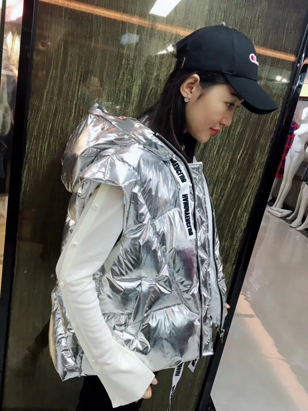 2018 MeiFNG sliver highstreet design winter short puffer vest with hoodies windproof down | Женская одежда