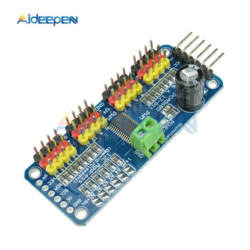 16-канальный 12-битный PWM Servo Driver-I2C интерфейс PCA9685 модуль для Raspberry Pi Щит Модуль 40-1000