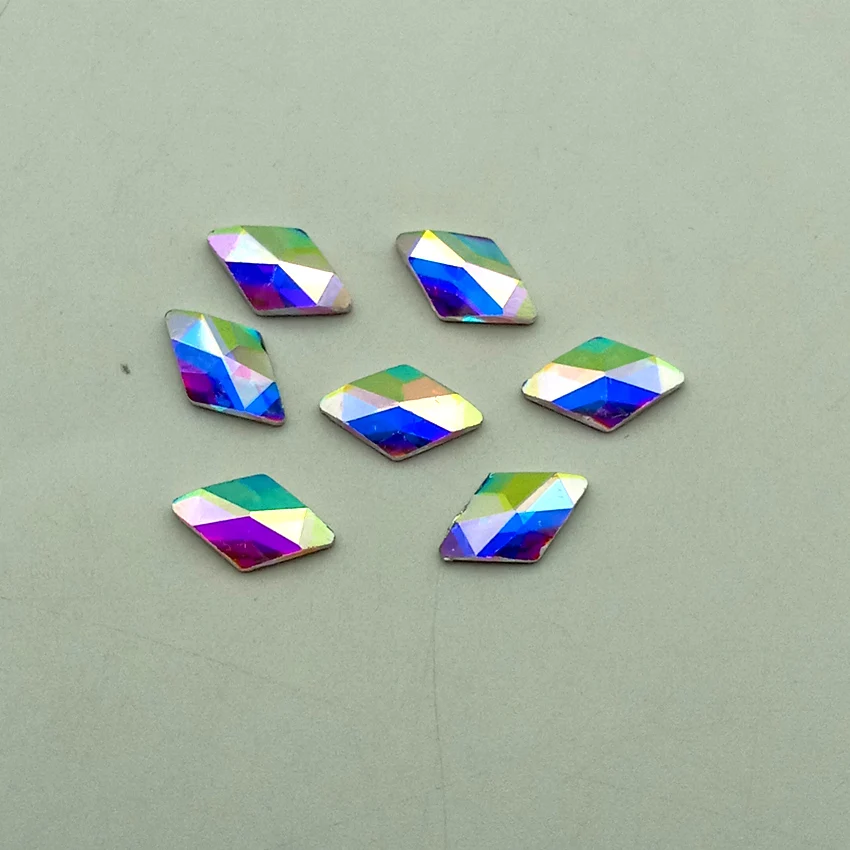 5X8 Rhombus AB 500 шт Стразы для дизайна ногтей, украшения, аксессуары из камней для ногтей, AB, Блестящий Бриллиант, плоская задняя сторона, самоцветы, дизайн, сделай сам, 3D украшения для ногтей - Цвет: 5X8 Rhombus AB
