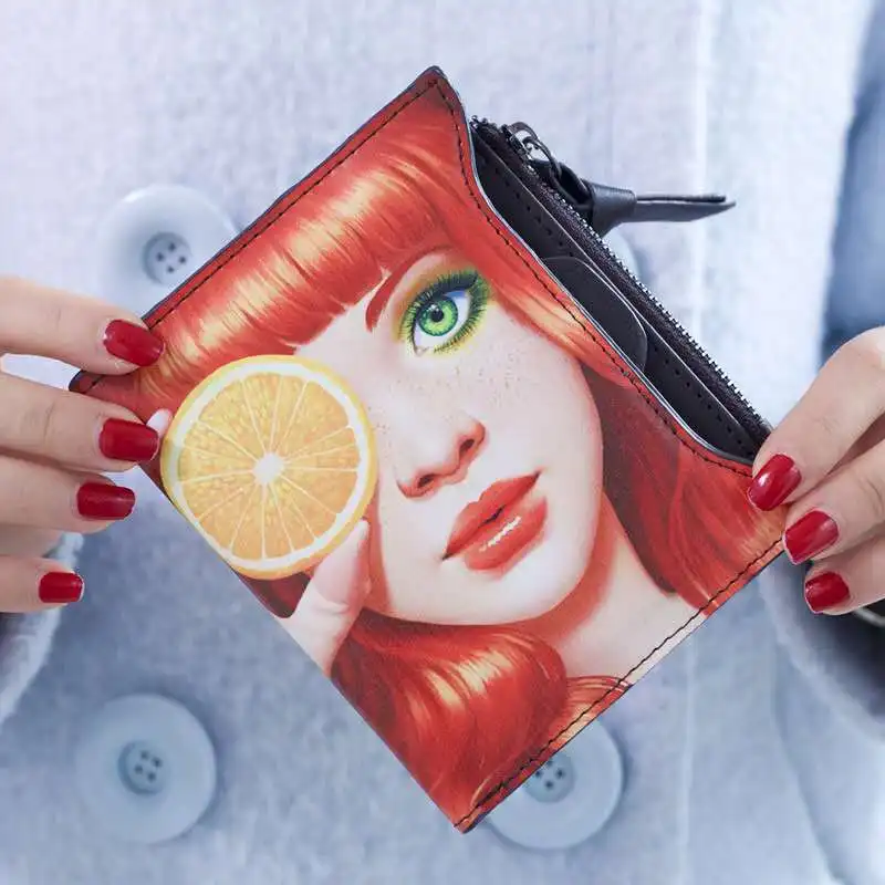 Женский кошелек на молнии для маленькой девочки брендовый из искусственной кожи