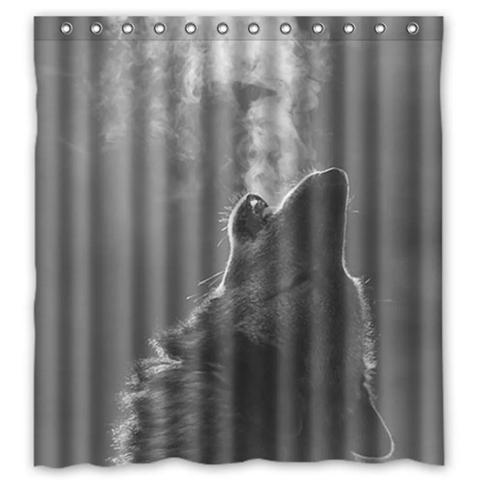 Try Everthing wolf howling Shower Curtain Waterproof Polyester Fabric Bath Curtains | Дом и сад