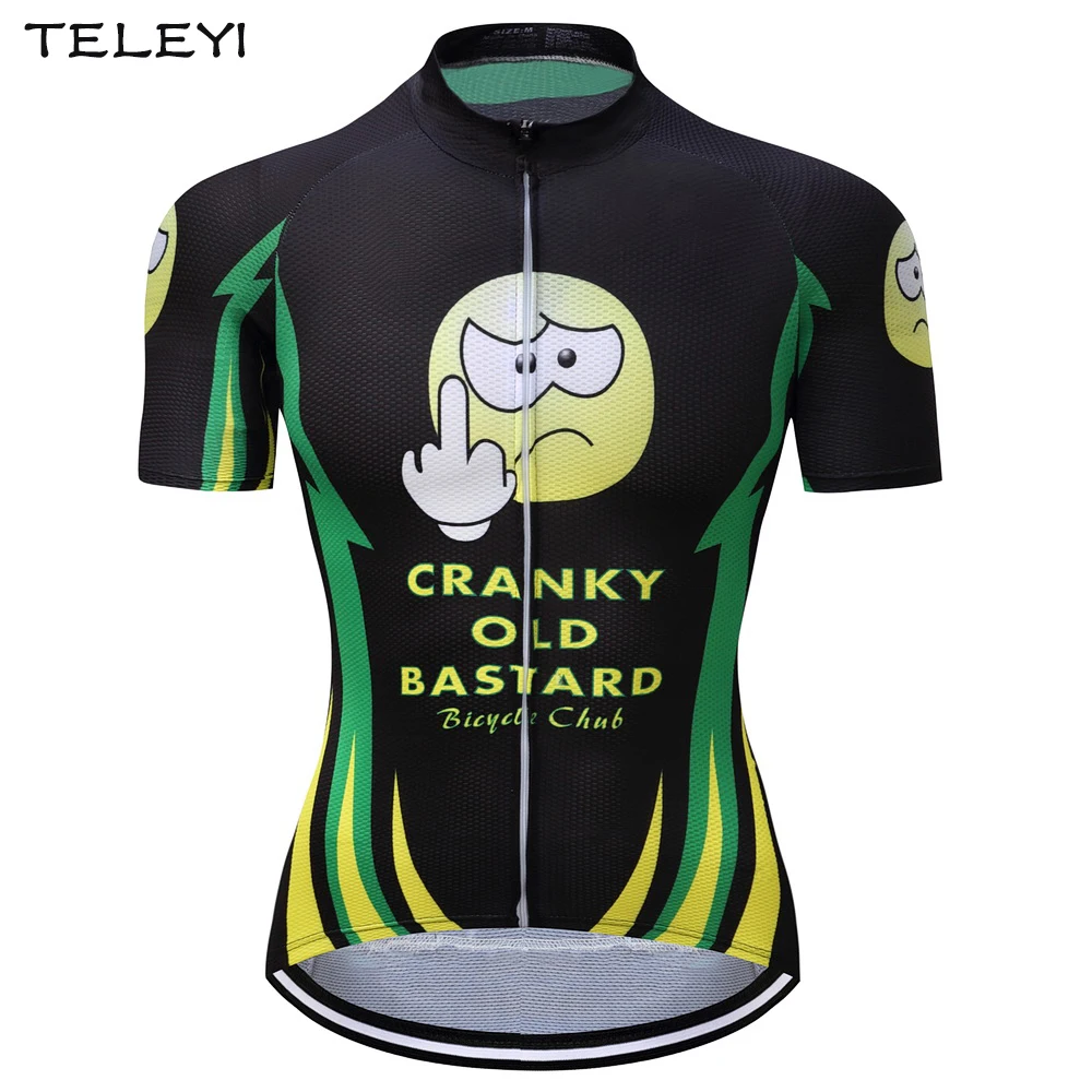 Новинка 2020 мультяшная велосипедная Джерси с коротким рукавом черная зеленая