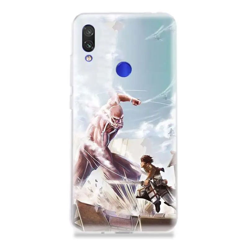 Shingeki No Kyojin Аниме силиконовый чехол для телефона Xiaomi Redmi 4 4A 4X5 5A 6 6A 7 Pro TPU искусство