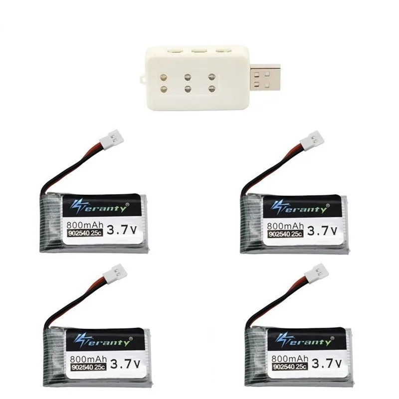 Фиолетовый 3,7 V 800mAh 25c Lipo аккумулятор и USB зарядное устройство для Syma X5C X5SC X5SW TK M68 CX-30 K60 V931 RC Квадрокоптер Дрон запасные части 902540 - Цвет: Фиолетовый