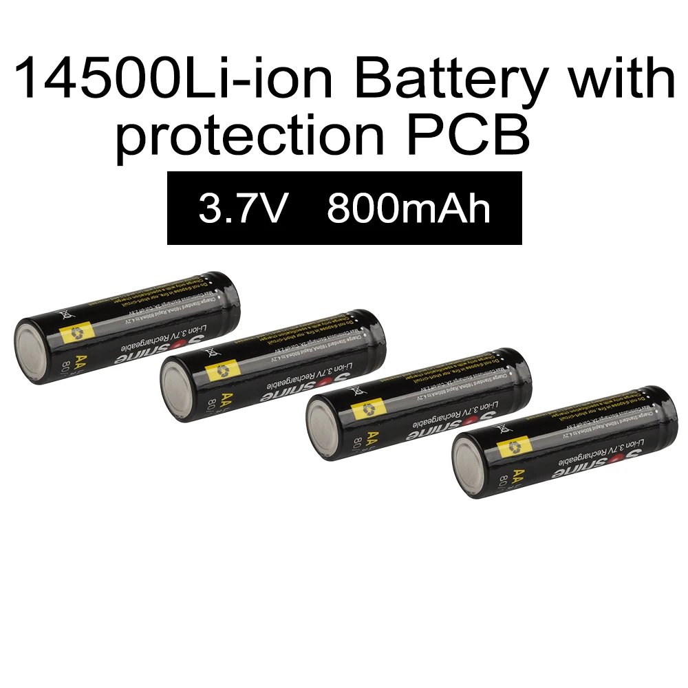 4 шт./лот Soshine 3 7 V 800mAh 14500 литий ионная аккумуляторная батарея AA с защищенной