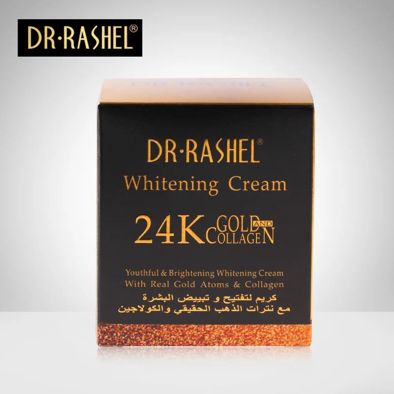 DR. RASHEL 24K золотой отбеливающий крем с коллагеном, дневной крем, увлажняющий, Осветляющий кожу, омолаживающий, Сужающий поры, уход за кожей, гладкий